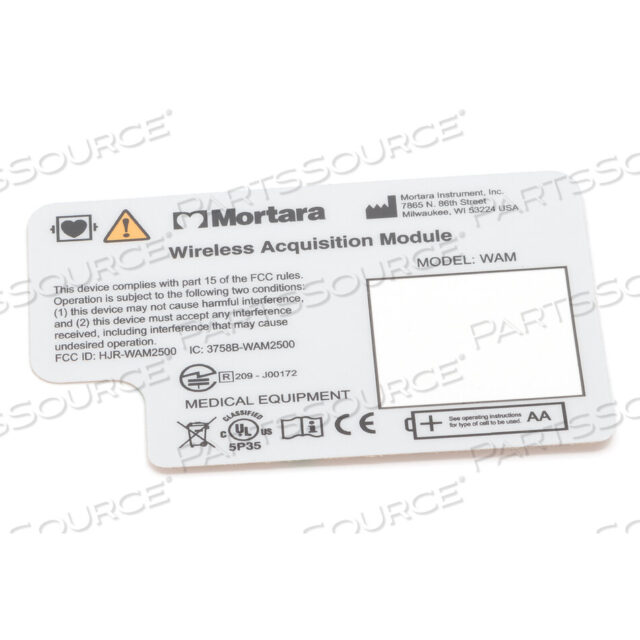 OEM#: 9042-069-29ЭТИКЕТКА WAM NAME PLATE GREY от Welch Allyn Inc.