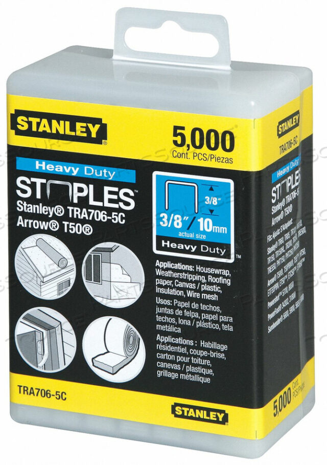 OEM#: TRA706-5CHEAVY-DUTY УЗКИЕ СКОБЫ С КОРОНКОЙ 3/8, УПАКОВКА 5000 ШТ. от Stanley