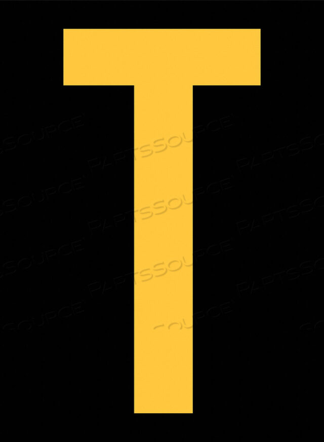 OEM#: RUM200-T-YBСВЕТООТРАЖАЮЩАЯ БУКВЕННАЯ ЭТИКЕТКА T 2-1/2IN H PK25 от Strance, Inc.