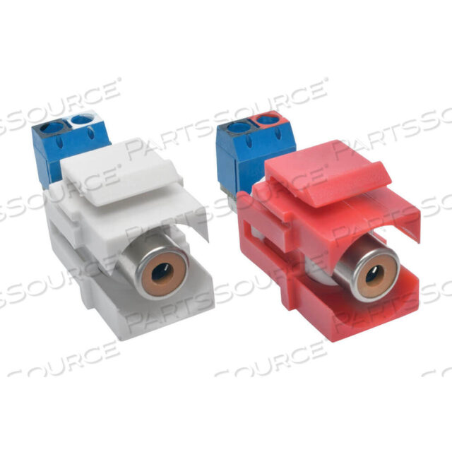 OEM#: A050-000-ST-KJRCA КОМПЛЕКТ РАЗЪЕМОВ FEMALE AUDIO TO SCREW TERMINAL KEYSTONE JACK КРАСНЫЙ/БЕЛЫЙ от Tripp Lite