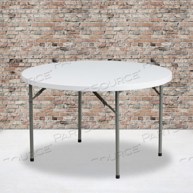 OEM#: DAD-YCZ-122R-GGELON 4-ФУТОВЫЙ КРУГЛЫЙ СКЛАДНОЙ СТОЛ ИЗ БЕЛОГО ГРАНИТА ПЛАСТИКА от Flash Furniture