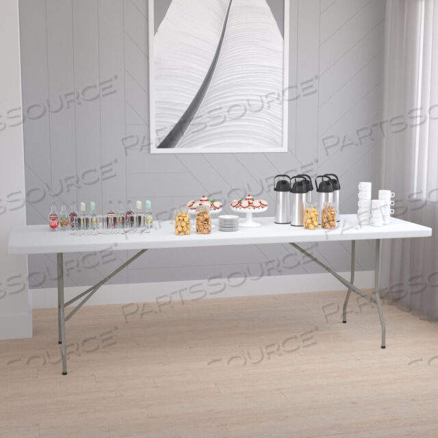 OEM#: DAD-YCZ-244-GW-GGELON 8-ФУТОВЫЙ СКЛАДНОЙ СТОЛ ИЗ БЕЛОГО ГРАНИТА ПЛАСТИКА от Flash Furniture