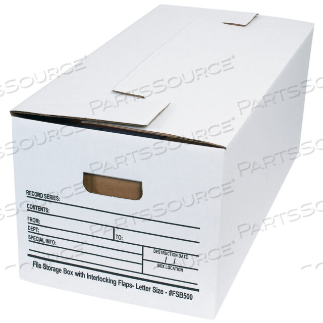 OEM#: FSB500КОРОБКИ ДЛЯ ХРАНЕНИЯ ФАЙЛОВ, С БЛОКИРОВОЧНЫМ КЛАПАНОМ, 24 X 12 X 10, БЕЛЫЕ, 12 ШТ./КОРОБКА от BOX Partners (Box Acquisitions, LLC)