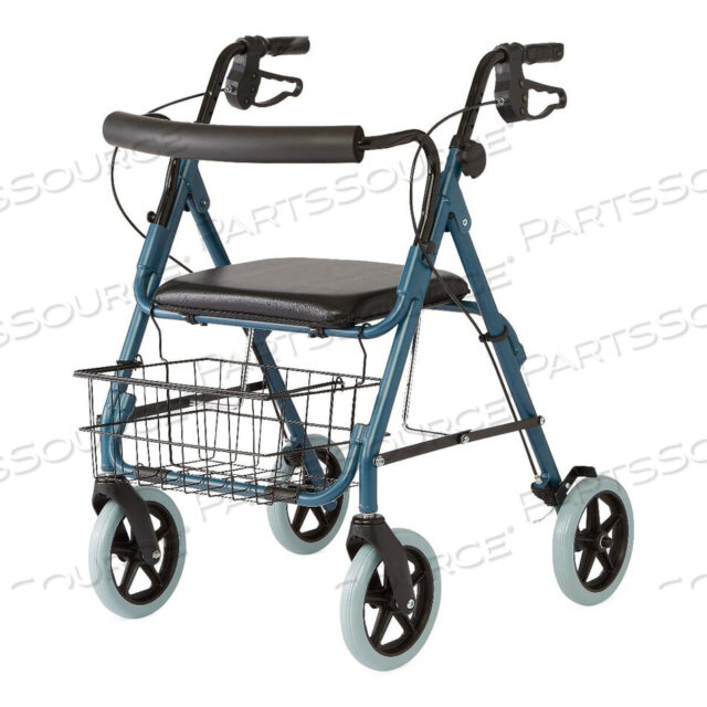 OEM#: G07887BDELUXE ROLLATOR, 300 фунтов, рама из анодированного алюминия, синяя, от Medline Industries, Inc.