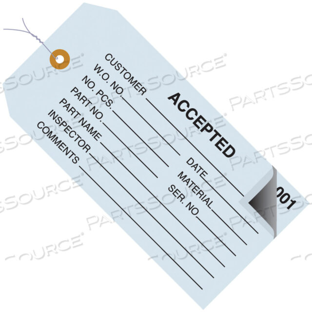 OEM#: G21013ИНСПЕКЦИОННЫЕ БИРКИ, 2 ЧАСТИ, ПРОНУМЕРОВАННЫЕ 001-499, ПРЕДВАРИТЕЛЬНО ПОДКЛЮЧЕННЫЕ, ПРИНЯТЫ, 4 3/4 X 2 3/8, СИНИЕ, 500/КОРОБКА от BOX Partners (Box Acquisitions, LLC)