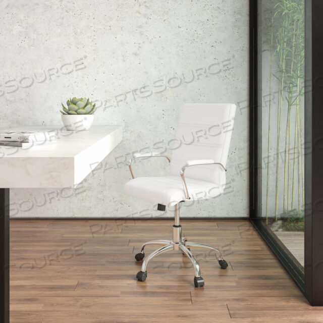 OEM#: GO-2286M-WH-GGWHITNEY ВРАЩАЮЩЕЕСЯ ОФИСНОЕ КРЕСЛО ДЛЯ РУКОВОДИТЕЛЯ, ИЗ ЗОЛОТИСТОЙ КОЖИ, МЯГКОЙ, С ХРОМИРОВАННОЙ РАМКОЙ И ПОДЛОКОТНИКАМИ, от Flash Furniture