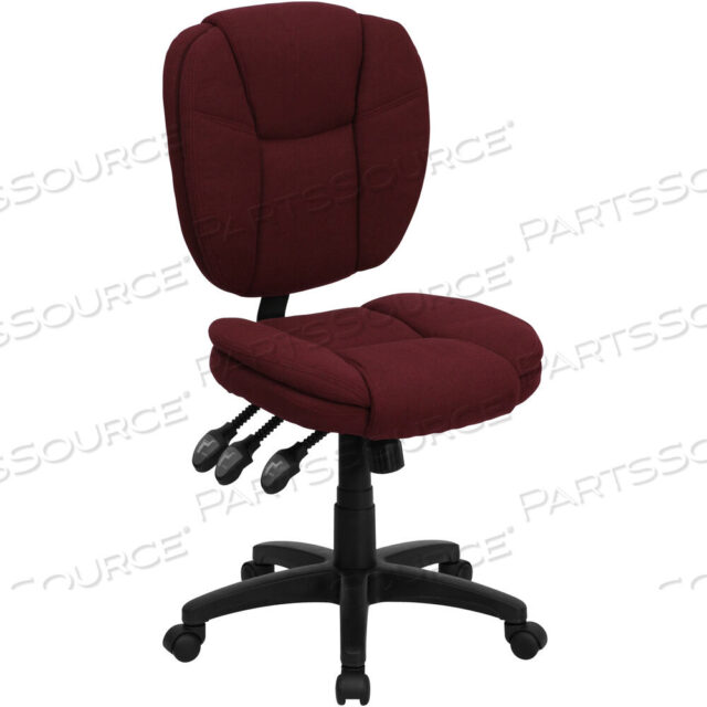 OEM#: GO-930F-BY-GGCAROLINE MID-BACK МНОГОФУНКЦИОНАЛЬНОЕ ВРАЩАЮЩЕЕСЯ ЭРГОНОМИЧНОЕ ОФИСНОЕ КРЕСЛО ИЗ БОРДОВОЙ ТКАНИ С ПОДУШКОЙ-СВЕРХУ от Flash Furniture