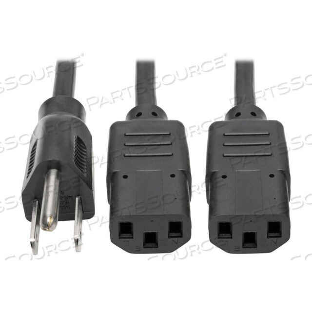 OEM#: P006-006-2ШНУР ПИТАНИЯ, 6 ФУТОВ, 10 А, 125 В, 18 AWG, NEMA 5-15P TO (2) IEC 320-C13, ЧЕРНЫЙ от Tripp Lite