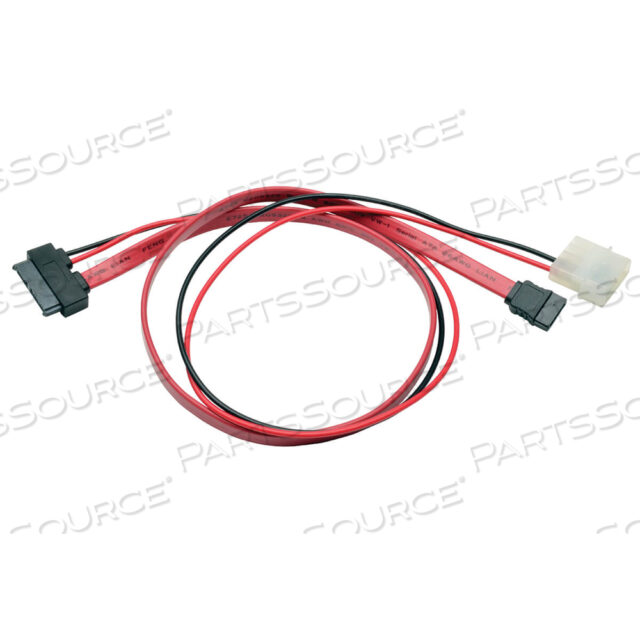ШНУР ПИТАНИЯ, 20 ДЮЙМОВ, 15-КОНТАКТНЫЙ SATA POWER (ПАПА) НА 7-КОНТАКТНЫЙ SATA/4-КОНТАКТНЫЙ LP4, КРАСНЫЙ