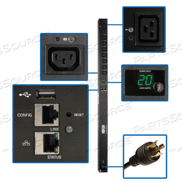 PDU КОММУТИРОВАННЫЙ 208/230 В 20 А 7 C13 1 C19 C20/L6-20P LX ИНТЕРФЕЙС 0U