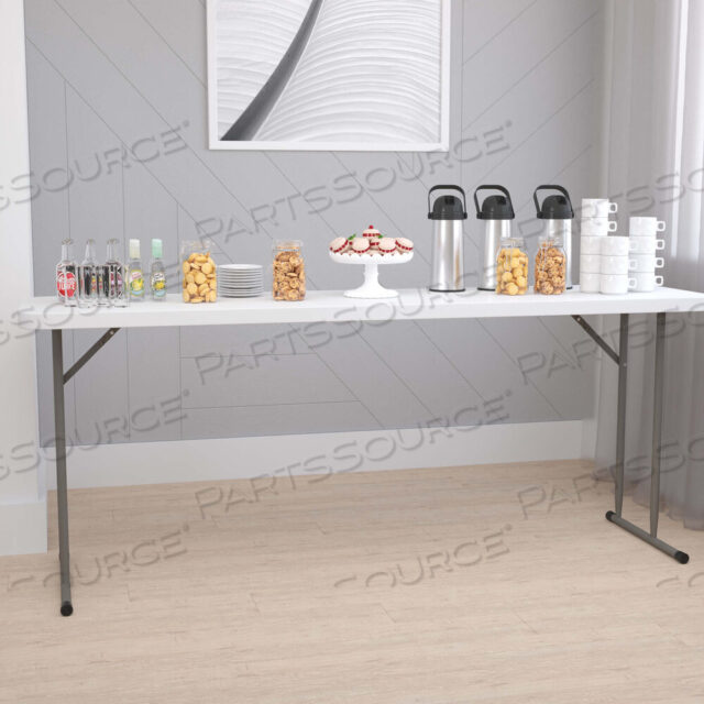 OEM#: RB-1872-GGKATHRYN 6-ФУТОВЫЙ СКЛАДНОЙ СТОЛ ДЛЯ ТРЕНИРОВОК ИЗ БЕЛОГО ГРАНИТА ПЛАСТИКА от Flash Furniture