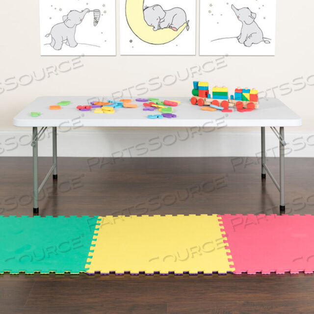 OEM#: RB-3060-KID-GGPAIGE 4.93-ФУТ ДЕТСКИЙ СКЛАДНОЙ СТОЛ ИЗ БЕЛОГО ГРАНИТА ПЛАСТИКА от Flash Furniture