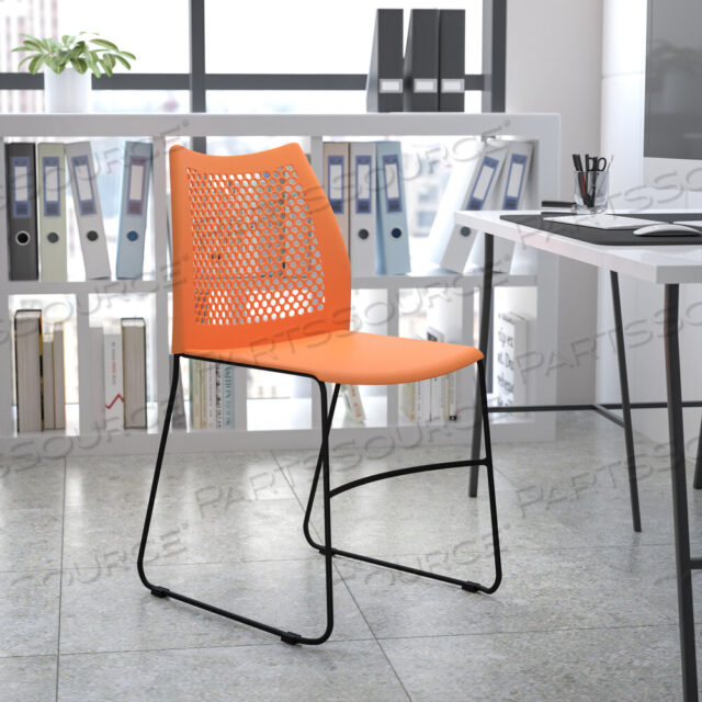 OEM#: RUT-498A-ORANGE-GGHERCULES SERIES СТУЛ ОРАНЖЕВОГО ЦВЕТА С ВОЗДУХООБМЕНОМ 661 ФУНТ, СПИНКОЙ С ВЕНТИЛЯЦИЕЙ И ОСНОВАНИЕМ С ПОРОШКОВЫМ ПОКРЫТИЕМ ЧЕРНОГО ЦВЕТА от Flash Furniture