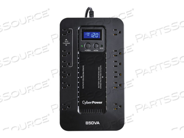 OEM#: EC850LCDECO LCD (12) 5-15R розетки 5-футовый шнур 5-15P вилка 15A зеленый RJ11 3 года гарантии от CyberPower