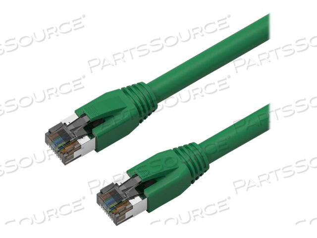 AXIOM AX, соединительный кабель, RJ-45 (M) - RJ-45 (M), 4 фута, 0,3 дюйма, S/FTP, CAT 8, в чехле, без зацепок, многожильный, зеленый
