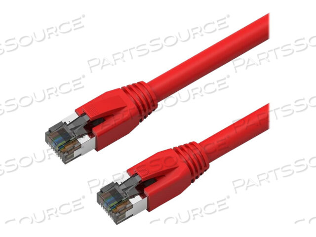 AXIOM AX, соединительный кабель, RJ-45 (M) - RJ-45 (M), 4 фута, 0,3 дюйма, S/FTP, CAT 8, в чехле, без зацепок, многожильный, красный