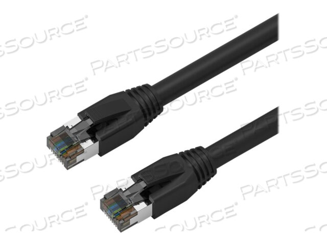 AXIOM, соединительный кабель, RJ-45 (M) - RJ-45 (M), 4 фута, 0,3 дюйма, S/FTP, CAT 8, в чехле, без зацепок, многожильный, черный