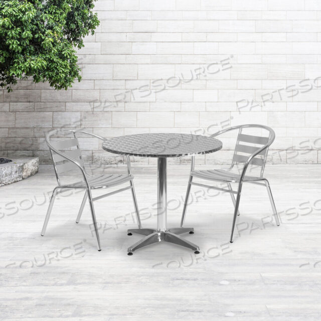 OEM#: TLH-052-3-GGMELLIE 31.5 КРУГЛЫЙ АЛЮМИНИЕВЫЙ СТОЛ ДЛЯ ПОМЕЩЕНИЙ И УЛИЦ С ОСНОВАНИЕМ от Flash Furniture