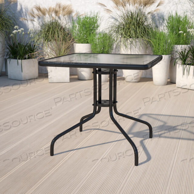 OEM#: TLH-073A-2-GGBARKER 31.5 КВАДРАТНЫЙ СТОЛ ИЗ ЗАКАЛЕННОГО СТЕКЛА И МЕТАЛЛА от Flash Furniture
