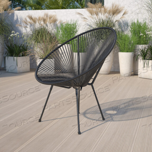 OEM#: TLH-094-BLACK-GGVALENCIA OVAL COMFORT SERIES TAKE TEN BLACK PAPASAN LOUNGE CHAIR от Flash Furniture