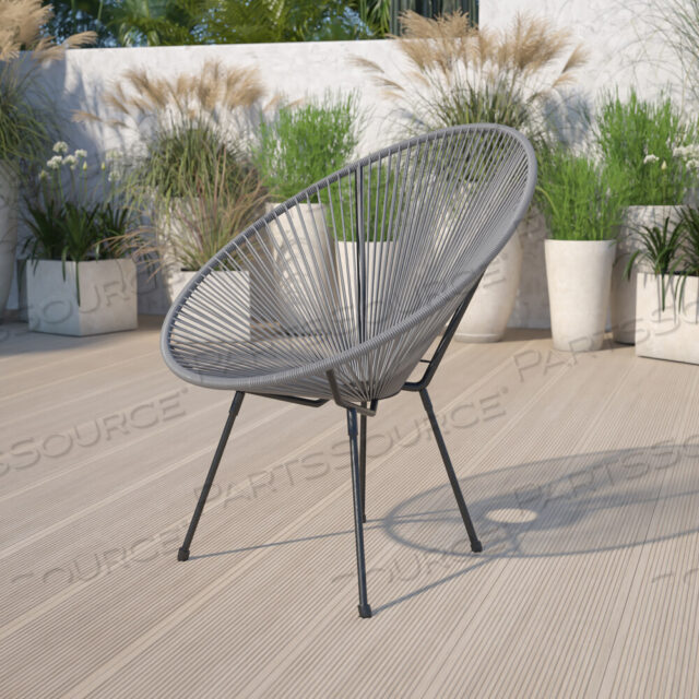 OEM#: TLH-094-GREY-GGVALENCIA OVAL COMFORT SERIES TAKE TEN GREY PAPASAN LOUNGE CHAIR от Flash Furniture