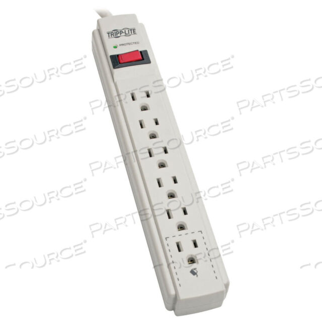 OEM#: TLP608SURGE PROTECTOR STRIP 120V 6 OUTLET 8 CORD 990 JOULE Flat PLUG от Tripp Lite
