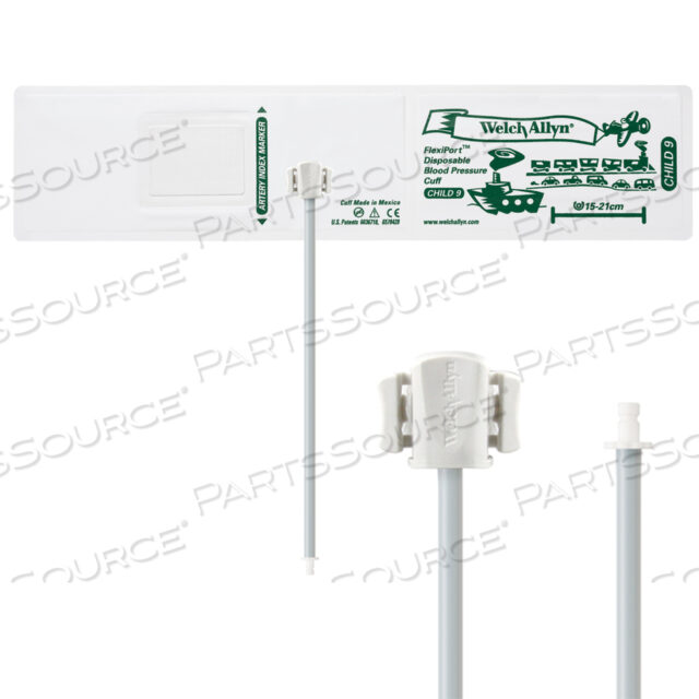 OEM#: VINYL-09-1HPFLEXIPORT МАНЖЕТЫ ДЛЯ ИЗМЕРЕНИЯ АРТЕРИАЛЬНОГО ДАВЛЕНИЯ, ПОЛНОСТЬЮ КОНФИГУРИРОВАННЫЕ, ДЕТСКИЕ (9) 15-21 СМ, ОДИНАРНАЯ ТРУБКА, ШТЫКОВОЕ СОЕДИНЕНИЕ, ОДНОРАЗОВЫЕ, ИЗ ВИНИЛА (20 МАНЖЕТ В КОРОБКЕ) от Welch Allyn Inc.