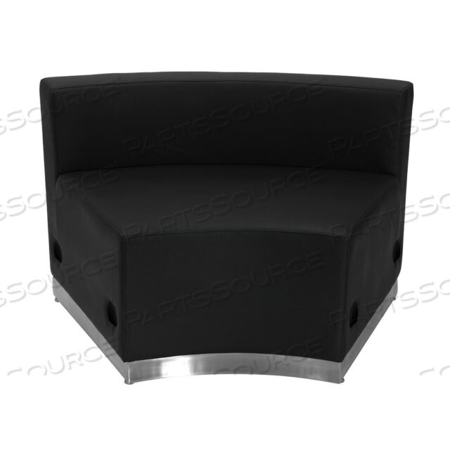 OEM#: ZB-803-INSEAT-BK-GGHERCULES ALON SERIES ЧЕРНЫЙ КОЖАНЫЙ МЯГКИЙ ВОГНУТЫЙ СТУЛ С ОСНОВАНИЕМ ИЗ МАТОВОЙ НЕРЖАВЕЮЩЕЙ СТАЛИ от Flash Furniture