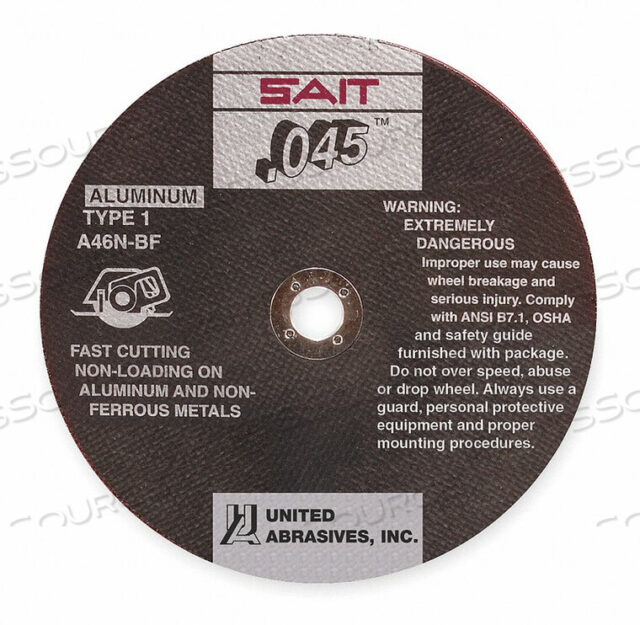 OEM#: 23314ОТРЕЗНОЙ КРУГ A46N 4-1/2 X.045 X7/8 от United Abrasives-Sait