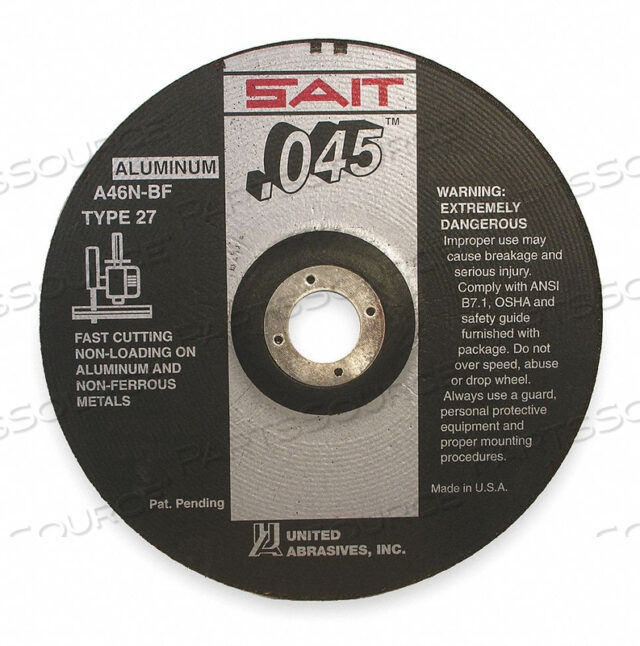 OEM#: 22345ABRSV CUT WHL 4-1/2 DX0.045IN T 7/8IN AH от United Abrasives-Sait