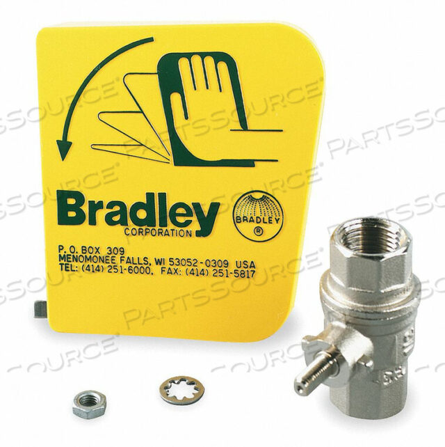 OEM#: S45-1221/2 BALL VALVE/PLASTIC HANDLE PREPACK by Bradley Corporation