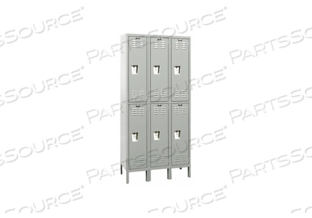 OEM#: UMS3588-2PL-AMMEDSAFE ДВУХЪЯРУСНЫЙ 6-ДВЕРНЫЙ АНТИМИКРОБНЫЙ ШКАФЧИК, 15 ШИРИНА X 18 ДИАМЕТР 36 В, СЕРЫЙ, В РАЗОБРАННОМ СОСТАВЕ от Hallowell