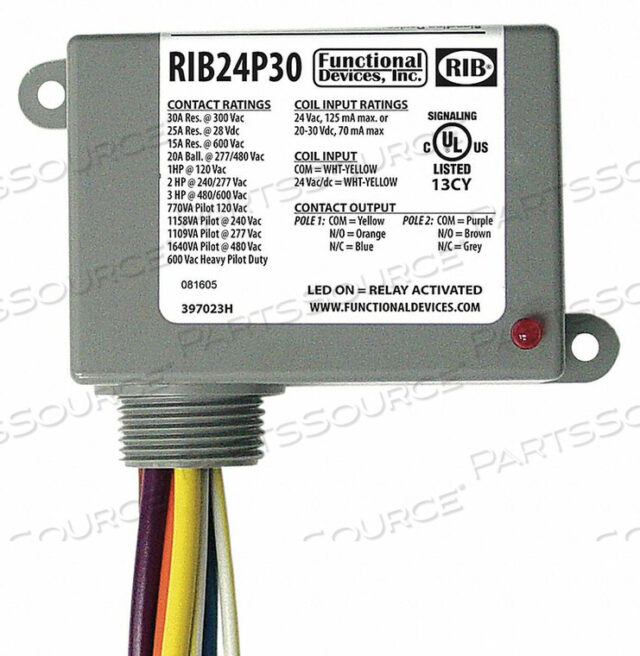OEM#: RIB24P30РЕЛЕ 24 В переменного/постоянного тока 30A DPDT от RIB