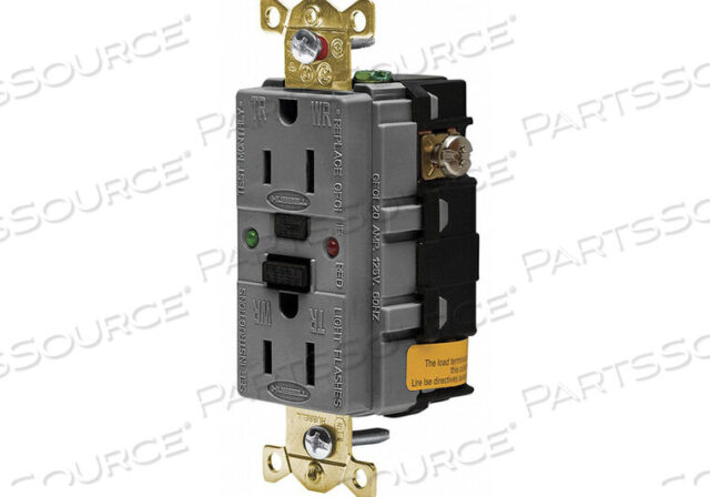 OEM#: GF5262SGGYGFCI РОЗЕТКА 15A 125VAC 5-15R СЕРАЯ от Hubbell Incorporated, Wiring Device-Kellums