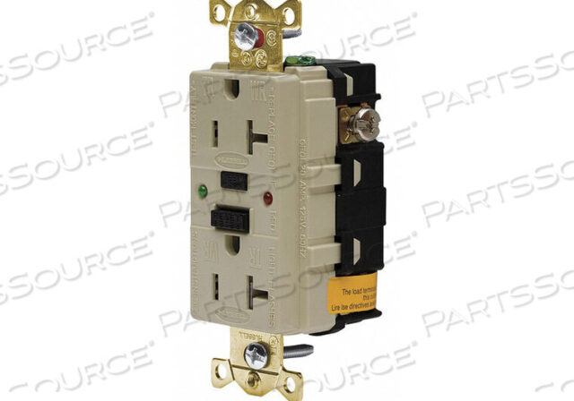 OEM#: GF5362SGIGFCI РОЗЕТКА, 125 В переменного тока, 20 А, 2P, 3W, IVORY от Hubbell Incorporated, Wiring Device-Kellums