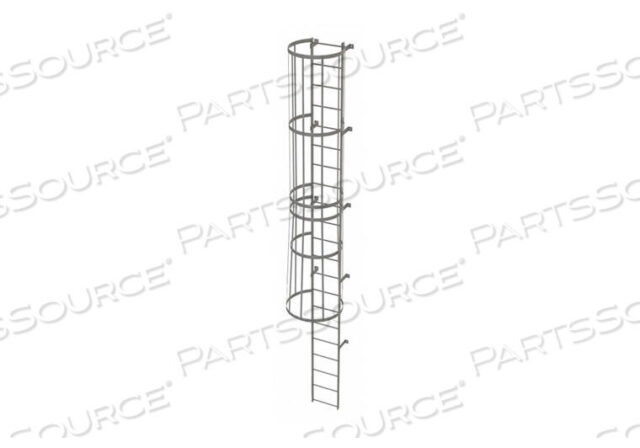 OEM#: WLFC112121 STEP STEEL CAGED FIXED ACCESS LADDER, GRAY by Tri-Arc