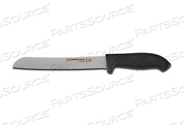 OEM#: 24223BSCALLOPED BREAD KNIFE, HIGH CARBON STEEL, BLACK HANDLE, 8L by Dexter Russell