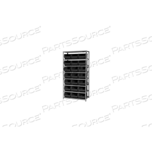 OEM#: QSBU-255BKQSBU-255 СТЕЛЛАЖ ИЗ СТАЛЬНОЙ СТЕКЛЯННОЙ С 21 ГИГАНТСКИМ ЯЩИКОМ ДЛЯ ШТАБЕЛИРОВАНИЯ, ЧЕРНЫЙ, 18X36X75 от Quantum Storage Systems