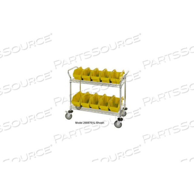 OEM#: WRC2-1836-1265YLWRC2-1836-1265 ХРОМИРОВАННАЯ МОБИЛЬНАЯ ТЕЛЕЖКА С 10 ДВУХСТОРОННИМИ ОТКРЫТЫМИ ЯЩИКАМИ QUICKPICK ЖЕЛТОГО ЦВЕТА 36X18X38 от Quantum Storage Systems