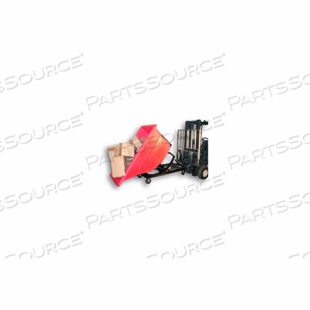OEM#: SD-1.1C REDPLASTIC SELF-DUMPING FORKLIFT HOPPER W/ CASTER BASE, 1-1/10 CU. YD., 1000 LBS. CAP., RED by Bayhead Products