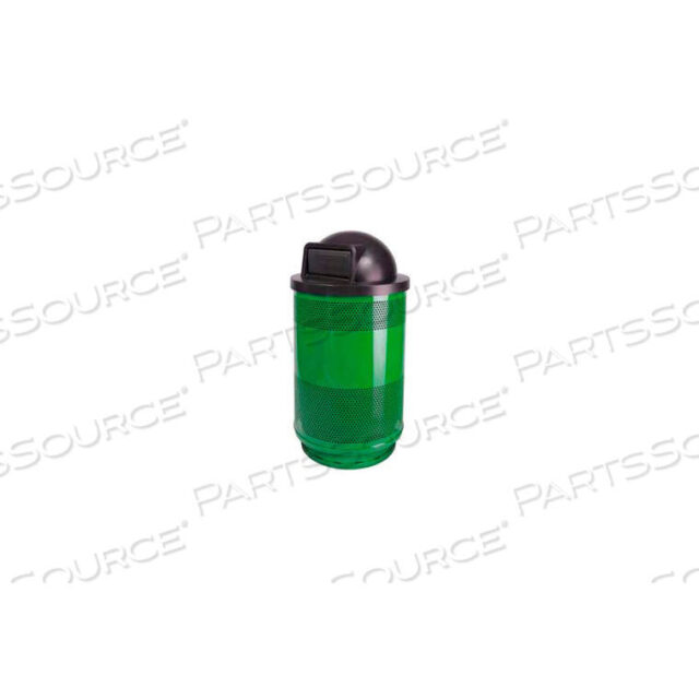 OEM#: SC55-01-GN-DTPERFORATED STADIUM SERIES TRASH CONTAINER W/DOME TOP - 55 GALLON GREEN by Witt Company
