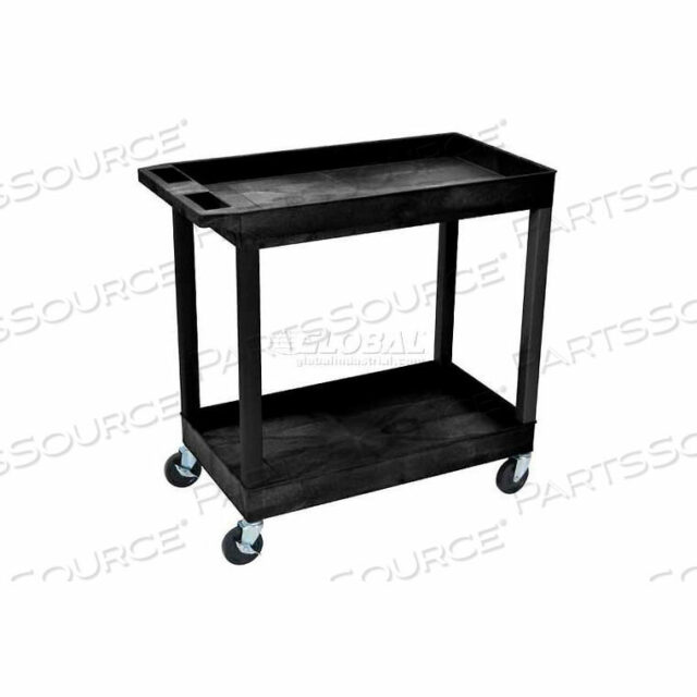 OEM#: EC11-BE-SERIES ПЛАСТИКОВАЯ ТЕЛЕЖКА ДЛЯ ХОЗЯЙСТВЕННЫХ ВЕЩЕЙ, 2 ПОЛКИ, 35-1/4ДX18ШX36-1/4В, ЧЕРНАЯ от Luxor
