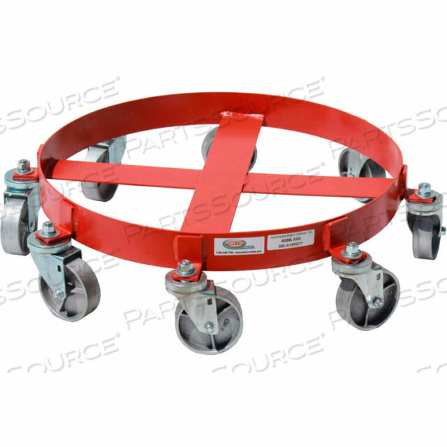 OEM#: 836S55 GALLON 8-КОЛЕСНАЯ ТЕЛЕЖКА ДЛЯ БАРАБАНА, СТАЛЬНЫЕ РОЛИКИ от Modern Equipment (Meco)