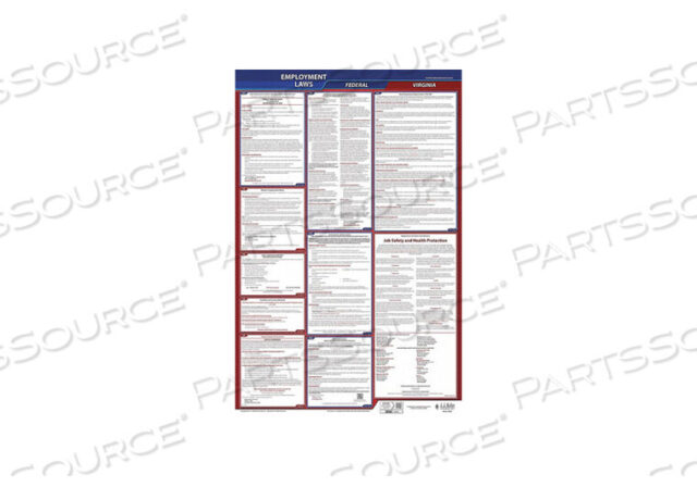 OEM#: 300-VA-1LABORLAW ПЛАКАТ FED/STA VA ENG 26INH 1YR от J.J. Keller & Associates