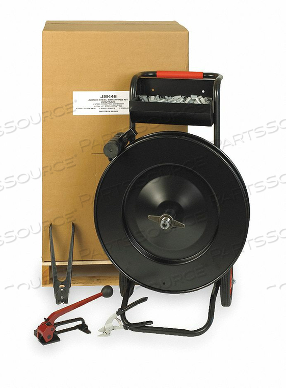 OEM#: JSK680Комплект стальной ленты для обвязки рулоном 3/4 X 1961 с натяжителем, запайщиком, уплотнениями, резаком и тележкой от PAC Strapping Products Inc.