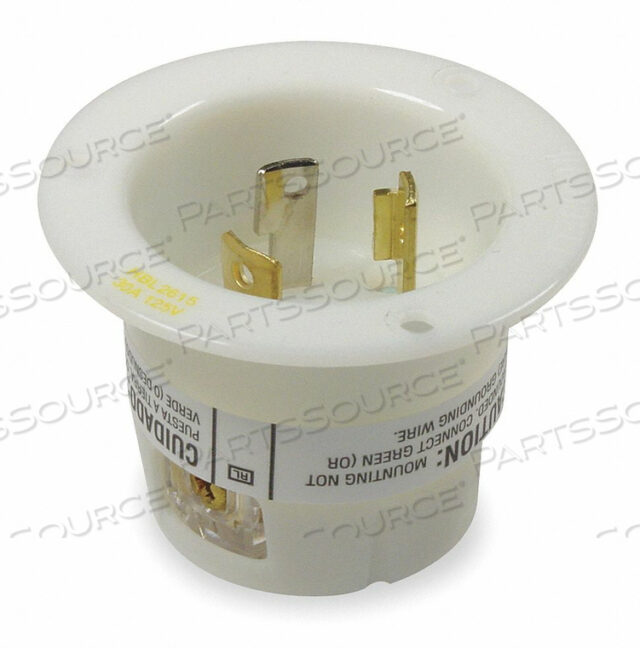 OEM#: HBL2615ФЛАНЦЕВЫЙ ВХОД С БЛОКИРОВКОЙ, 30A 125V, 3W 2P, БЕЛЫЙ от Hubbell Incorporated, Wiring Device-Kellums