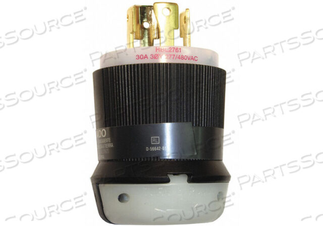 OEM#: HBL2761БЛОКИРОВОЧНАЯ ВИЛКА, 30A, 277/480V 3 ФАЗЫ, 4P 4W НЕЙЛОН ЧЕРНЫЙ/БЕЛЫЙ от Hubbell Incorporated, Wiring Device-Kellums
