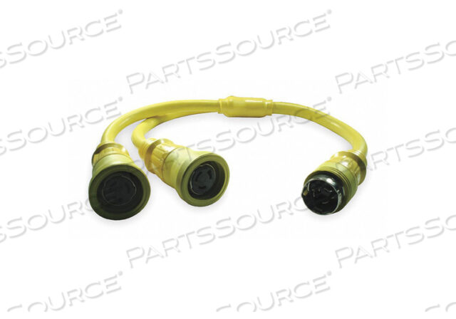 OEM#: HBL64CM55МОРСКОЙ АДАПТЕР, 3,7 ФУТА, 50 А, 120/240 В переменного тока, 6 AWG, NEMA L14-50P/CS6365C TO (2) 50 А 125 В, 2P 3W TWIST-LOCK, ЖЕЛТЫЙ от Hubbell Incorporated, Wiring Device-Kellums