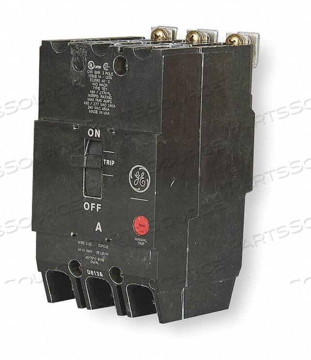 OEM#: TEY390АВТОМАТИЧЕСКИЙ ВЫКЛЮЧАТЕЛЬ 90A BOLT ON 277/480V 3P от General Electric Company