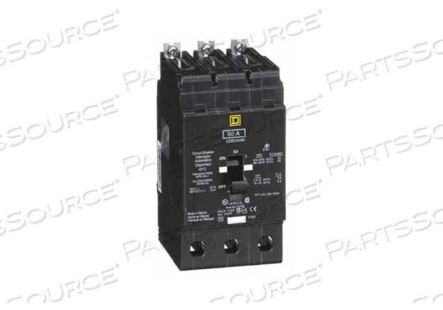 OEM#: EDB34090АВТОМАТИЧЕСКИЙ ВЫКЛЮЧАТЕЛЬ 90A BOLT ON 277/480V 3P квадратный D